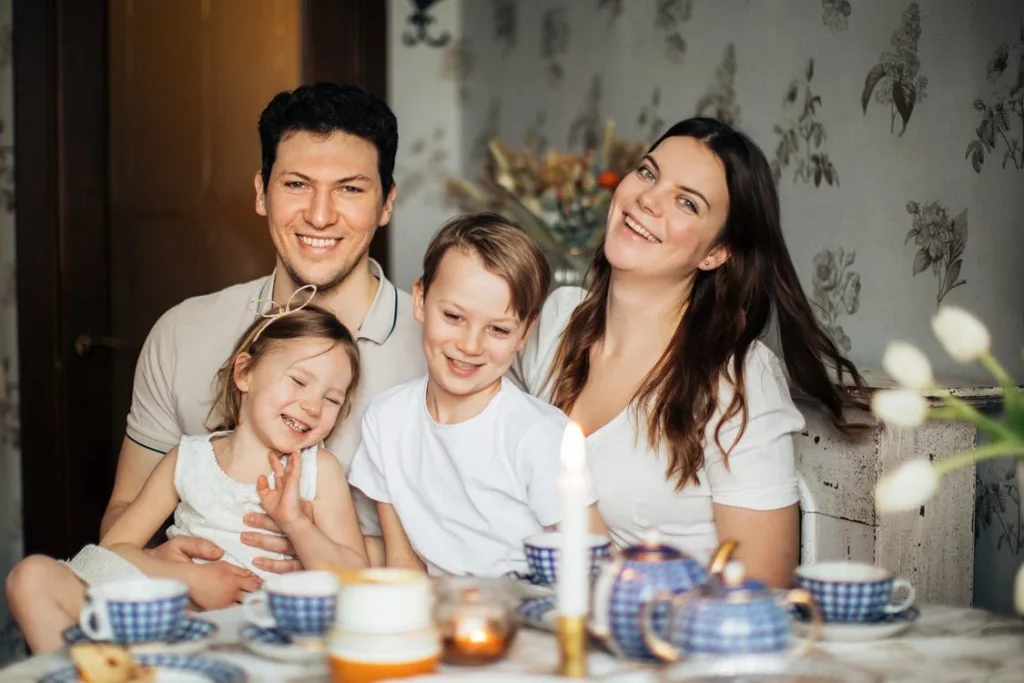 family together at table