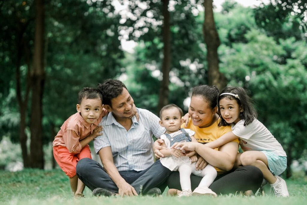 Family enjoying their time together